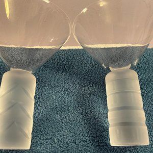 Art Deco Martini Glasses set of 2 opaque solid stem OH4925